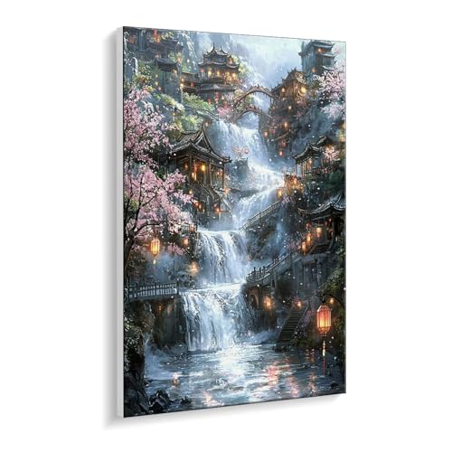 Malen nach Zahlen für Erwachsene – DIY Ölgemälde Set für Anfänger, ohne Rahmen 70 x 90 cm, mit 3 Pinseln & Acrylfarben, Home Dekoration Entspannung & Kreativität Geschenk (Wasserfall Aussicht) i-518 Malen nach Zahlen für Erwachsene – DIY Ölgemälde Set für Anfänger, ohne Rahmen 70 x 90 cm, mit 3 Pinseln & Acrylfarben, Home Dekoration Entspannung & Kreativität Geschenk (Wasserfall Aussicht) i-518 von Guuogxan