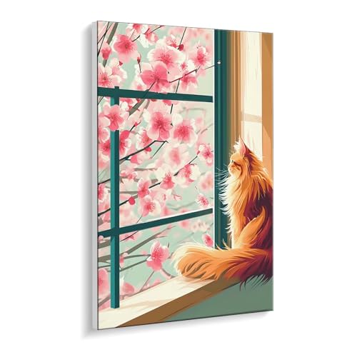 Malen nach Zahlen für Erwachsene – DIY Ölgemälde Set für Anfänger, ohne Rahmen 90 x 120 cm, mit 3 Pinseln & Acrylfarben, Home Dekoration Entspannung & Kreativität Geschenk (Katze Kirschblüte) i-419 Malen nach Zahlen für Erwachsene – DIY Ölgemälde Set für Anfänger, ohne Rahmen 90 x 120 cm, mit 3 Pinseln & Acrylfarben, Home Dekoration Entspannung & Kreativität Geschenk (Katze Kirschblüte) i-419 von Guuogxan
