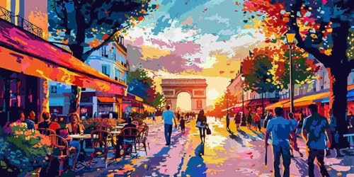 Paris Straßenblick Diamond Painting Erwachsene Groß xxl, 5D Diamant Painting Bilder Runder Vollbohrer Diamanten Malerei DIY Stickerei Kreuzstich Home Wand Dekor, Geschenke für Frauen 50x100 cm z-4 Paris Straßenblick Diamond Painting Erwachsene Groß xxl, 5D Diamant Painting Bilder Runder Vollbohrer Diamanten Malerei DIY Stickerei Kreuzstich Home Wand Dekor, Geschenke für Frauen 50x100 cm z-4 von Guuogxan