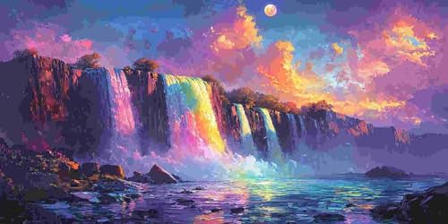 Regenbogenfälle Diamond Painting Erwachsene Groß xxl, 5D Diamant Painting Bilder Runder Vollbohrer Diamanten Malerei DIY Stickerei Kreuzstich Home Wand Dekor, Geschenke für Frauen 60x120 cm z-44 Regenbogenfälle Diamond Painting Erwachsene Groß xxl, 5D Diamant Painting Bilder Runder Vollbohrer Diamanten Malerei DIY Stickerei Kreuzstich Home Wand Dekor, Geschenke für Frauen 60x120 cm z-44 von Guuogxan