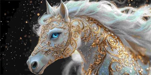 Weißes Pferd Diamond Painting Erwachsene Groß xxl, 5D Diamant Painting Bilder Anfänger Runder Vollbohrer Diamanten Malerei DIY Stickerei Kreuzstich Home Wand Dekor, Geschenke für Frauen 70x140 cm z-12 Weißes Pferd Diamond Painting Erwachsene Groß xxl, 5D Diamant Painting Bilder Anfänger Runder Vollbohrer Diamanten Malerei DIY Stickerei Kreuzstich Home Wand Dekor, Geschenke für Frauen 70x140 cm z-12 von Guuogxan