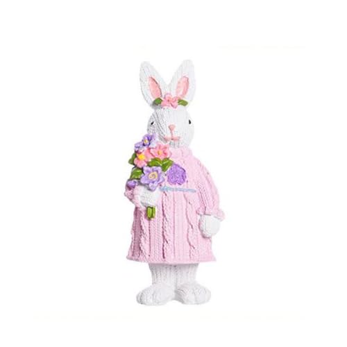 Guvixumi osterfiguren osterhasen figurenosterdekoration Stehende Hasenfigur Deko Hasen Figuren für OsterfeiernOsterschmuck für Osterdekoration osterhasen Figuren Frohe Ostern Dekoration (Rosa) von Guvixumi