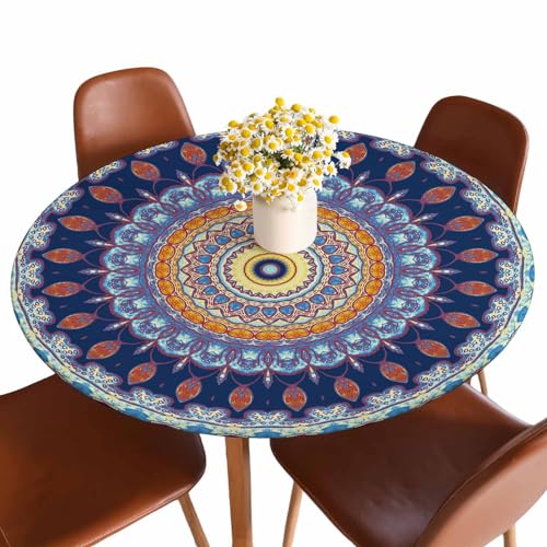 Guxxuil Runde Mandala-Tischdecke, bunt, Aquarell, Kaleidoskop, orientalisch, Vintage, Blume, elastisch, waschbar, Tischdecken für Küche, Esszimmer, Party, 101,6–111,8 cm Guxxuil Runde Mandala-Tischdecke, bunt, Aquarell, Kaleidoskop, orientalisch, Vintage, Blume, elastisch, waschbar, Tischdecken für Küche, Esszimmer, Party, 101,6–111,8 cm von Guxxuil