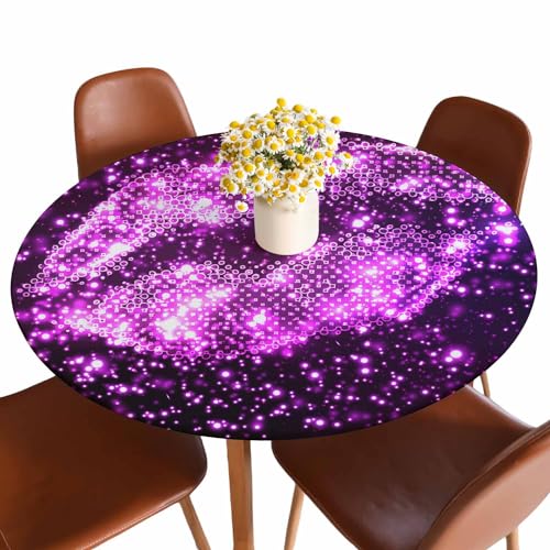 Guxxuil Tischdecke, sexy Lippen, rund, glänzend, glitzernd, rundes Herz, waschbar, Tischdecken für Küche, Esszimmer, Party, 101,6–111,8 cm, Lila Guxxuil Tischdecke, sexy Lippen, rund, glänzend, glitzernd, rundes Herz, waschbar, Tischdecken für Küche, Esszimmer, Party, 101,6–111,8 cm, Lila von Guxxuil