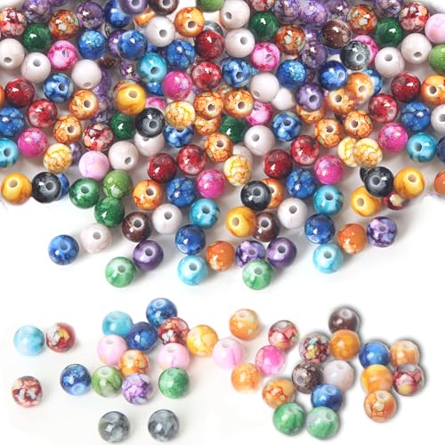 Guyode 200 Stück 8mm Bastelperlen, Perlen für Armbänder, Glasperlen zum Auffädeln, Lose Synthetische zum Basteln, Mehrfarbig Perlen zum Auffädeln mit Loch für Armbänder Halsketten Schmuck Machen Guyode 200 Stück 8mm Bastelperlen, Perlen für Armbänder, Glasperlen zum Auffädeln, Lose Synthetische zum Basteln, Mehrfarbig Perlen zum Auffädeln mit Loch für Armbänder Halsketten Schmuck Machen von Guyode