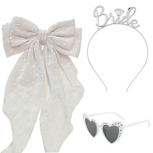 Guyode 4 Stück JGA Accessoires Frauen, Schärpe Braut + Jga Sonnenbrille Frauen + Braut Haarschmuck, Bride To Be Deko, Junggesellenabschied, Hochzeit Fotorequisiten Zubehör für Bachelorette Party Guyode 4 Stück JGA Accessoires Frauen, Schärpe Braut + Jga Sonnenbrille Frauen + Braut Haarschmuck, Bride To Be Deko, Junggesellenabschied, Hochzeit Fotorequisiten Zubehör für Bachelorette Party von Guyode
