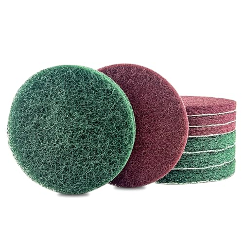 Guyode 8 Stück Schleifvlies Klett, 125mm Schleifschwamm für Metall Stein Holz, Polierschwamm Poliervlies für Rundschleifer und Exzenterschleifer, Schleifpad Edelstahl Polieren, Kitchen Scour Pad von Guyode
