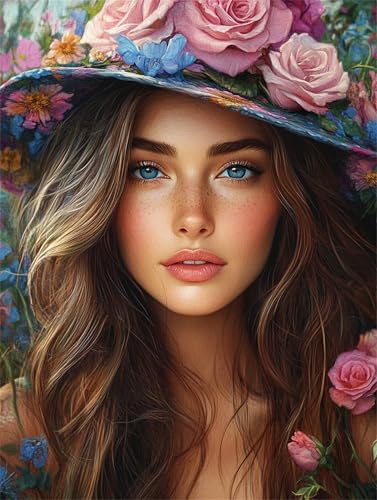 5D Diamant Painting kinder Mädchen Blume Diamond Painting Erwachsene Set, Mosaik Bastelset Erwachsene, DIY Full Drill Diamantkunst Stickerei Kreuzstich Kits, Geeignet Décor Geschenk 100x150cm z-363 von Guyosing