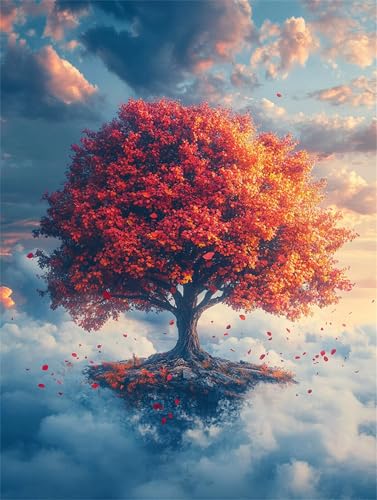 5D Diamant Painting kinder Wolke Baum Diamond Painting Erwachsene Set, Mosaik Bastelset Erwachsene, DIY Full Drill Diamantkunst Stickerei Kreuzstich Kits, Geeignet und Wohnzimmer Décor 45x60cm z-493 von Guyosing