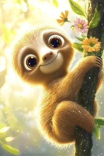 Diamond Painting Blume Diamond Painting Kinder Tier Daiment Bilder Erwachsene, 5D Kreativ Set für Erwachsene, Vollbohrer Diamanten Malerei Stickerei Kreuzstich Zubehör, für Home Décor 35x55cm Q-852 von Guyosing