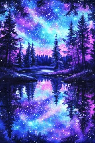 Diamond Painting Lila Diamond Painting Kinder Sternenhimmel Daiment Bilder Erwachsene, 5D Kreativ Set für Erwachsene, Vollbohrer Diamanten Malerei Stickerei Kreuzstich Zubehör Décor 30x40cm Q-822 von Guyosing