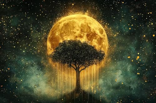 Diamond Painting Mond Diamond Painting Kinder Baum Daiment Bilder Erwachsene, 5D Kreativ Set für Erwachsene, Vollbohrer Diamanten Malerei Stickerei Kreuzstich Zubehör, für Home Décor 50x75cm Q-164 Diamond Painting Mond Diamond Painting Kinder Baum Daiment Bilder Erwachsene, 5D Kreativ Set für Erwachsene, Vollbohrer Diamanten Malerei Stickerei Kreuzstich Zubehör, für Home Décor 50x75cm Q-164 von Guyosing