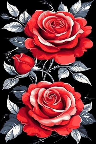 Diamond Painting Rot Diamond Painting Kinder Blume Daiment Bilder Erwachsene, 5D Kreativ Set für Erwachsene, Vollbohrer Diamanten Malerei Stickerei Kreuzstich Zubehör, für Home Décor 100x150cm Q-836 von Guyosing