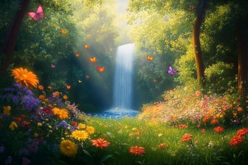 Diamond Painting Schmetterling Diamond Painting Kinder Fallen Daiment Bilder Erwachsene, 5D Kreativ Set für Erwachsene, Vollbohrer Diamanten Malerei Stickerei Kreuzstich Zubehör Décor 100x150cm Q-446 von Guyosing