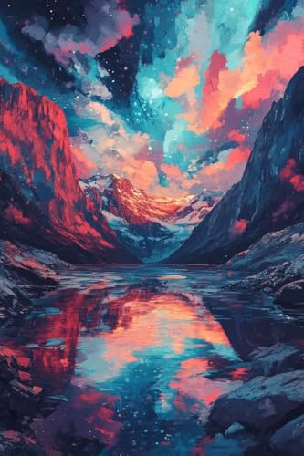 Diamond Painting Sternenhimmel Diamond Painting Kinder Landschaft Daiment Bilder Erwachsene, 5D Kreativ Set für Erwachsene, Vollbohrer Diamanten Malerei Stickerei Kreuzstich Zubehör 100x150cm Q-648 von Guyosing