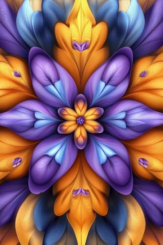 Lila Diamond Painting Blume Diamond Painting Erwachsene, DIY Diamant Bilder, Diamanten Kinder Kreuzstich Diamonds Bastelset Erwachsene Mosaikherstellung Set, für Home Décor Geschenk 80x120cm Q-825 von Guyosing