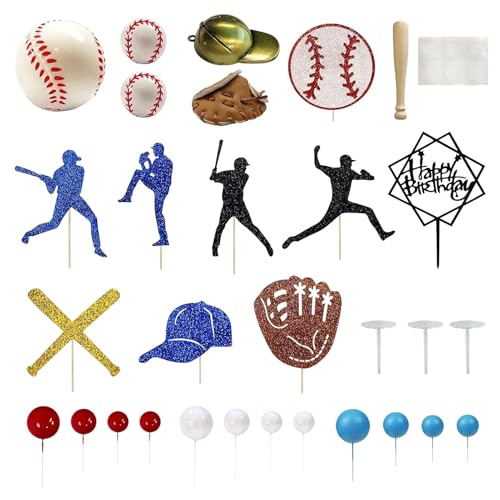 Baseball-Kuchendekorationen | Geburtstags-Baseballspieler-Dekorationen, Happy Birthday-Kuchenaufsatz für Baseball-Thema für Kinder, Erwachsene, Familienfeiern, Baseball-Geburtstagskuchendekorationen, Baseball-Kuchendekorationen | Geburtstags-Baseballspieler-Dekorationen, Happy Birthday-Kuchenaufsatz für Baseball-Thema für Kinder, Erwachsene, Familienfeiern, Baseball-Geburtstagskuchendekorationen, von Gvblkq