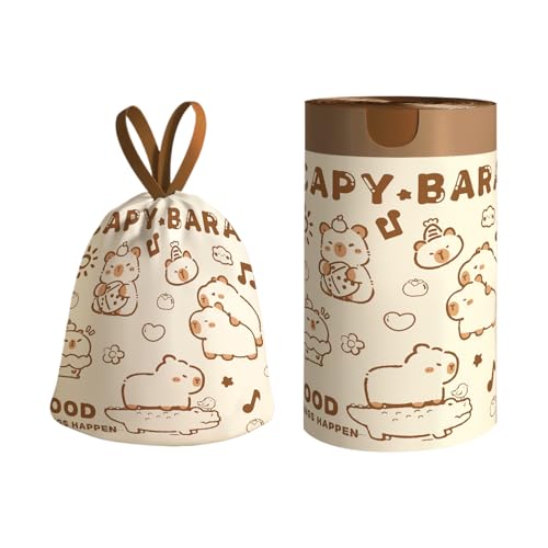 Capybara Müllbeutel mit Kordelzug, niedlich, für die Küche, reißfest, verdickt, auslaufsicher, geruchskontrolle, durchstoßsicher, große Tasche und Arbeitsplatz, 45 x 45 cm Capybara Müllbeutel mit Kordelzug, niedlich, für die Küche, reißfest, verdickt, auslaufsicher, geruchskontrolle, durchstoßsicher, große Tasche und Arbeitsplatz, 45 x 45 cm von Gvblkq