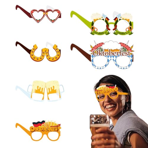 Gvblkq Brillen Papier, Bierfest Gläser - Bayerische Bierfestbrille Oktoberfest Photo Booth Requisiten Gläser für Männer Frauen Gvblkq Brillen Papier, Bierfest Gläser - Bayerische Bierfestbrille Oktoberfest Photo Booth Requisiten Gläser für Männer Frauen von Gvblkq