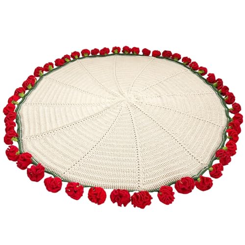 Gvblkq Häkelblumen-Decke - Gehäkelte Blumendeko Wolldecke Wohnaccessoire - Romantischer Boho Charme Edle Dekoration Für Gemütliche Entspannung Gvblkq Häkelblumen-Decke - Gehäkelte Blumendeko Wolldecke Wohnaccessoire - Romantischer Boho Charme Edle Dekoration Für Gemütliche Entspannung von Gvblkq