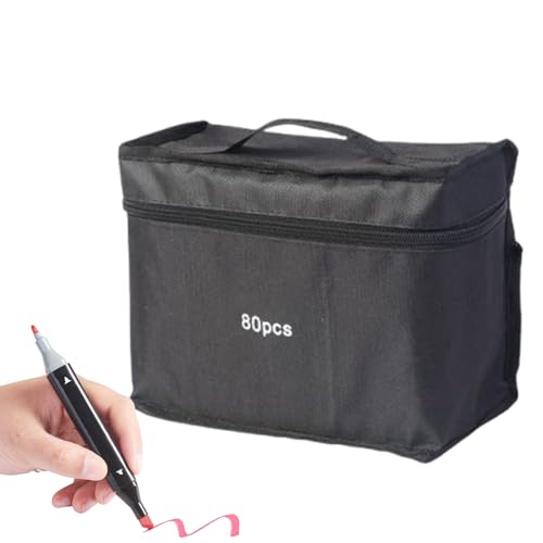 Gvblkq Marker Set, Double Tip Drawing Markers, Art Supplies Kit, Vibrant Paint Pens, Includes Storage Bag, Perfect for Artists, School, Scrapbooking, and Travel, 15.4x1.5x1cm Gvblkq Marker Set, Double Tip Drawing Markers, Art Supplies Kit, Vibrant Paint Pens, Includes Storage Bag, Perfect for Artists, School, Scrapbooking, and Travel, 15.4x1.5x1cm von Gvblkq