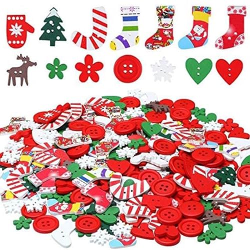100 Stück Tischdeko Weihnachten, Holz Streudeko Konfetti, Weihnachtsdeko, Weihnachtsdeko für Christmas Neues Jahr, Enthält Handschuhe, Weihnachtsbaum, Socken, Schneeflocken, Elch, Liebesherz von Gvrxec