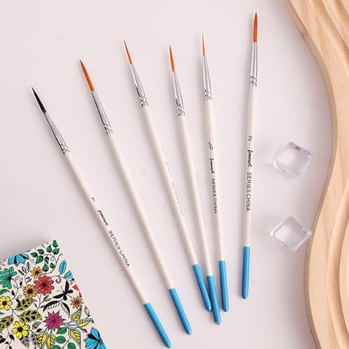 6 Stück Linienskizzenstift, Nylon Langschwanzstift, Ultrafeiner Comic Art Umrissstift, Birken Aquarellpinsel, Rigger Pinsel, Rigger Brush Set, für Acryl, Aquarell und Ölmalerei 6 Stück Linienskizzenstift, Nylon Langschwanzstift, Ultrafeiner Comic Art Umrissstift, Birken Aquarellpinsel, Rigger Pinsel, Rigger Brush Set, für Acryl, Aquarell und Ölmalerei von Gvrxec