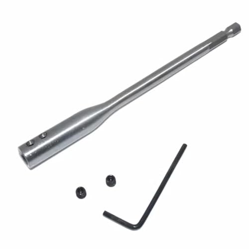 Verlängerung für Forstnerbohrer, 254mm, G3/8 Schaft, Bohrerverlängerung aus Kohlenstoffstahl, Stellschrauben und Inbusschlüssel, Zum Verlängern von Bohrkronen von Gvrxec