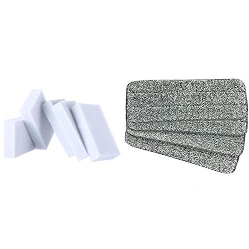 Gvvsjgdbis 100 x Radiergummi, Melamin-Schaumreiniger, magischer Schwamm und 10 x Mikrofaser-Wischpads, Hausbodenreinigung, flacher Wischmopp Gvvsjgdbis 100 x Radiergummi, Melamin-Schaumreiniger, magischer Schwamm und 10 x Mikrofaser-Wischpads, Hausbodenreinigung, flacher Wischmopp von Gvvsjgdbis