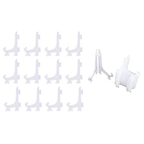 Gvvsjgdbis 12 x 7,6 cm große Kunststoff-Staffeleien oder Tellerhalter, Display für Speiseteller (transparent) und 12-teiliges Set, transparente Kunststoff-Staffeleien, Tellerhalter von Gvvsjgdbis