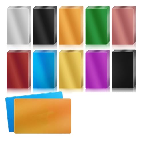 Gvvsjgdbis 200 Stück Metall-Gravurrohlinge, buntes Aluminiumblech, Gravur, Visitenkarte, Mehrzweck-Gravur, einfache Installation (10 Farben) von Gvvsjgdbis