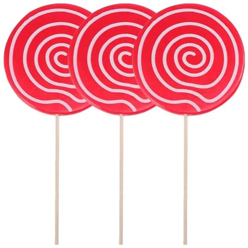 Gvvsjgdbis 3 Stück Simulierte Lutscher-Requisite, Gefälschtes Lutscher-Modell, Süßigkeiten-Ornament, Hochzeit, Festival, Dekoration, Langlebig, Rot Gvvsjgdbis 3 Stück Simulierte Lutscher-Requisite, Gefälschtes Lutscher-Modell, Süßigkeiten-Ornament, Hochzeit, Festival, Dekoration, Langlebig, Rot von Gvvsjgdbis