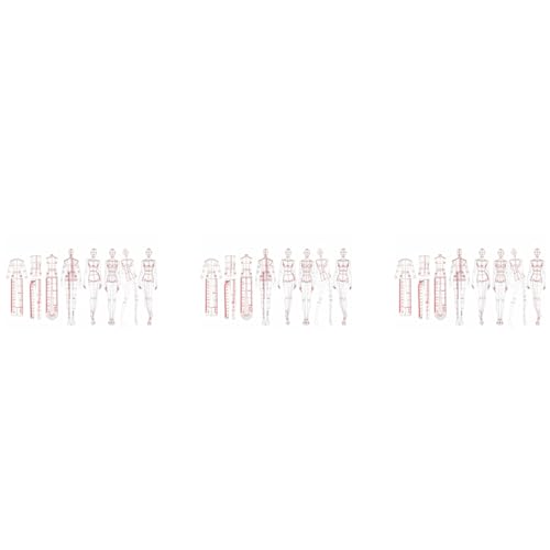 Gvvsjgdbis 3 x modische Illustrationslineale, Skizziervorlagen, Lineal, Nähen, humanoide Muster, Design, Kleidung, Messen, Kombination Gvvsjgdbis 3 x modische Illustrationslineale, Skizziervorlagen, Lineal, Nähen, humanoide Muster, Design, Kleidung, Messen, Kombination von Gvvsjgdbis