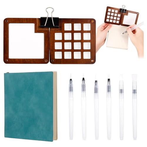 Gvvsjgdbis 9-teiliges Aquarell-Paletten-Set, Holz-Aquarell-Farbspenderbox mit Clip für Künstler, Maler, Studenten Gvvsjgdbis 9-teiliges Aquarell-Paletten-Set, Holz-Aquarell-Farbspenderbox mit Clip für Künstler, Maler, Studenten von Gvvsjgdbis