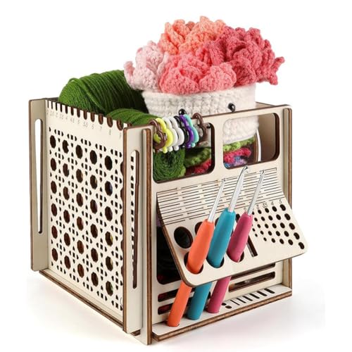 Gvvsjgdbis All-in-OneHolz-Garnschale, Häkelgarn, Aufbewahrung, Stricktasche, Garn-Management, Häkelzubehör, Geschenk für Häkelliebhaber Gvvsjgdbis All-in-OneHolz-Garnschale, Häkelgarn, Aufbewahrung, Stricktasche, Garn-Management, Häkelzubehör, Geschenk für Häkelliebhaber von Gvvsjgdbis