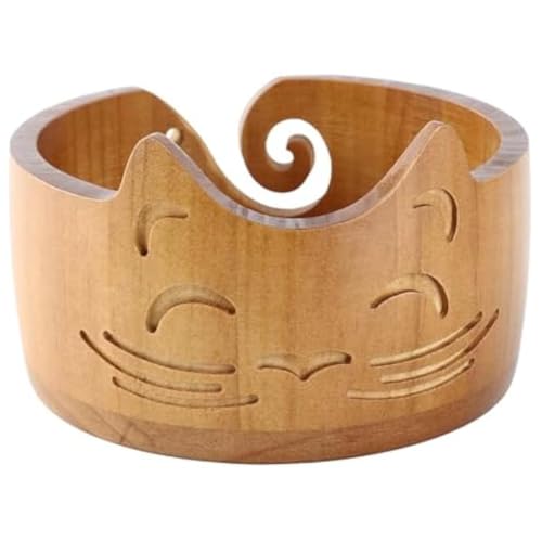 Gvvsjgdbis Charmante Katzen-Form, handgefertigter Garn-Schüsselhalter aus Holz, Spender für Häkelbedarf, Häkel-Organizer, Aufbewahrungslösung Gvvsjgdbis Charmante Katzen-Form, handgefertigter Garn-Schüsselhalter aus Holz, Spender für Häkelbedarf, Häkel-Organizer, Aufbewahrungslösung von Gvvsjgdbis