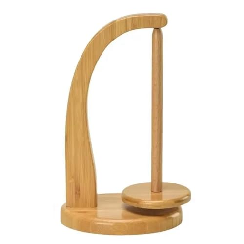 Gvvsjgdbis Drehbarer Spulenständer aus Holz, Hochleistungs-Handstrickgarnständer, Holzgarnspule, Drehwerkzeug, Lackfarbe von Gvvsjgdbis