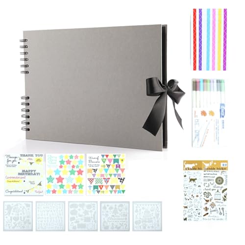 Gvvsjgdbis Fotoalben, 80 schwarze Seiten, Erinnerungsbücher, A4, Bastelpapier, DIY, Scrapbooking, Bild, Geburtstag, Kinder, Geschenk, Hellgrau Gvvsjgdbis Fotoalben, 80 schwarze Seiten, Erinnerungsbücher, A4, Bastelpapier, DIY, Scrapbooking, Bild, Geburtstag, Kinder, Geschenk, Hellgrau von Gvvsjgdbis