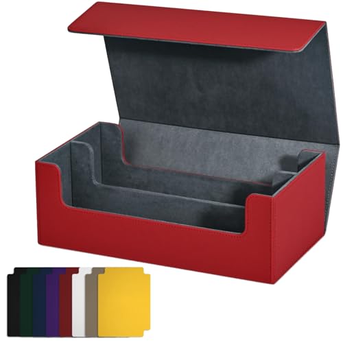 Gvvsjgdbis Kartenaufbewahrungsbox für Sammelkarten, Kartendeck-Hülle, Magnetverschluss, Kartenhalter für Magnetische Spielkarten, Rot von Gvvsjgdbis