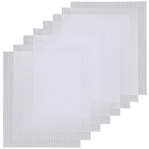 Gvvsjgdbis Leinwand-Pads, 8 Stück, weiß, rechteckig, Kunststoff, Netzgewebe, flexible Kunststoff-Leinwand für Bastelarbeiten, Stickerei, Basteln, Stricken Gvvsjgdbis Leinwand-Pads, 8 Stück, weiß, rechteckig, Kunststoff, Netzgewebe, flexible Kunststoff-Leinwand für Bastelarbeiten, Stickerei, Basteln, Stricken von Gvvsjgdbis