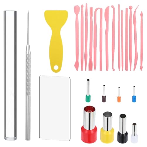 Gvvsjgdbis Modelliermassen-Werkzeuge, 26-teiliges Set mit Roller, Schneider, Modellierwerkzeuge, Nadeldetail-Ton-Formwerkzeug, Kreisschneider Gvvsjgdbis Modelliermassen-Werkzeuge, 26-teiliges Set mit Roller, Schneider, Modellierwerkzeuge, Nadeldetail-Ton-Formwerkzeug, Kreisschneider von Gvvsjgdbis