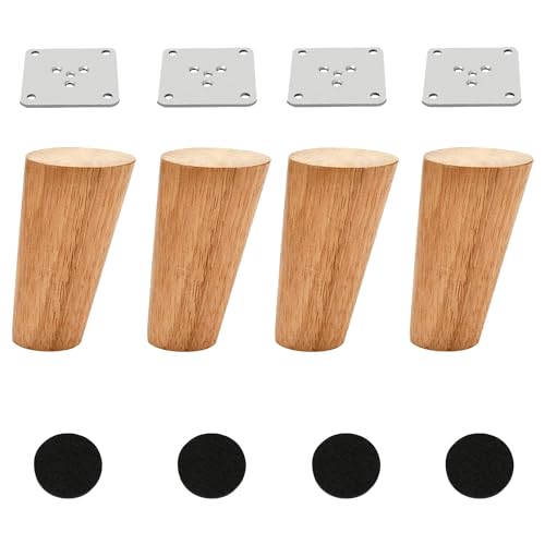 Gvvsjgdbis Möbelbeine aus Holz, 10,2 cm, konisch, rund, massiv, unlackiert, Mitte des Jahrhunderts, Ersatzbeine für Sofa, einfach zu bedienen, 4 Stück Gvvsjgdbis Möbelbeine aus Holz, 10,2 cm, konisch, rund, massiv, unlackiert, Mitte des Jahrhunderts, Ersatzbeine für Sofa, einfach zu bedienen, 4 Stück von Gvvsjgdbis
