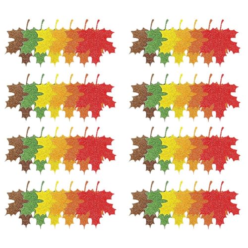 Gvvsjgdbis Papierblätter-Set, 6 Farben, glitzernd, Ahornblätter, mit Loch, zum Aufhängen, für Bastelarbeiten, Dekoration, 240 Stück Gvvsjgdbis Papierblätter-Set, 6 Farben, glitzernd, Ahornblätter, mit Loch, zum Aufhängen, für Bastelarbeiten, Dekoration, 240 Stück von Gvvsjgdbis