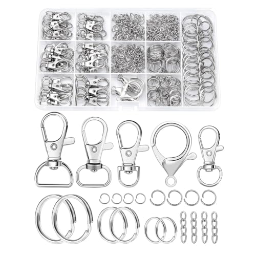 Gvvsjgdbis Schlüsselanhänger-Set – Schlüsselanhänger-Clip mit Schlüsselring, drehbarem Karabinerhaken, Jumprings und Verlängerungskette für Handwerk, DIY-Projekte Gvvsjgdbis Schlüsselanhänger-Set – Schlüsselanhänger-Clip mit Schlüsselring, drehbarem Karabinerhaken, Jumprings und Verlängerungskette für Handwerk, DIY-Projekte von Gvvsjgdbis