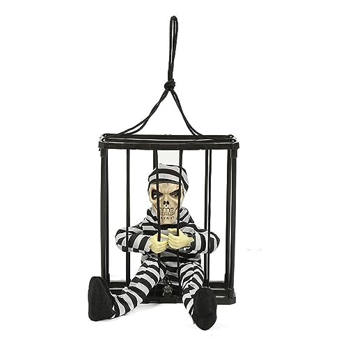 Gvvsjgdbis Schreiende Animierte Halloween-Dekorationen, Halloween-Prop mit Bewegungssensor, Gruseliger Schädelkäfig-Insasse, Strapazierfähig Gvvsjgdbis Schreiende Animierte Halloween-Dekorationen, Halloween-Prop mit Bewegungssensor, Gruseliger Schädelkäfig-Insasse, Strapazierfähig von Gvvsjgdbis