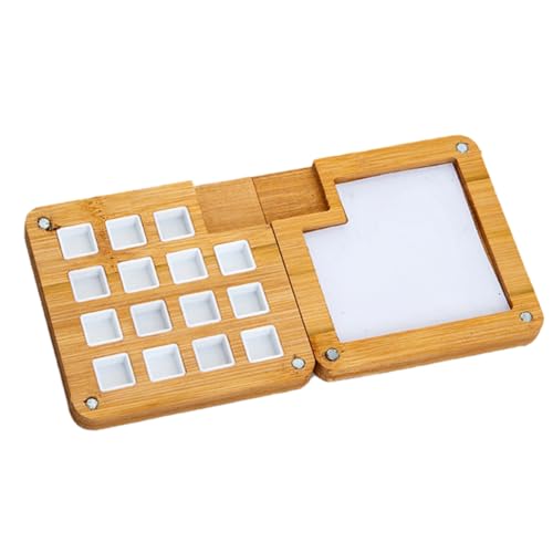Gvvsjgdbis Tragbare Skizzenbuch-Palette mit 15 Fächern, Mini-Walnussholz-Farbpalette, Reise-Aquarellkoffer zum Zeichnen, Holzfarbe Gvvsjgdbis Tragbare Skizzenbuch-Palette mit 15 Fächern, Mini-Walnussholz-Farbpalette, Reise-Aquarellkoffer zum Zeichnen, Holzfarbe von Gvvsjgdbis