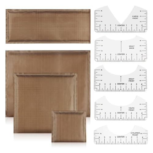 Gvvsjgdbis Wärme-Set, 4 Größen Wärmepresskissen und 5 x T-Shirt-Lineal für Vinyl Gvvsjgdbis Wärme-Set, 4 Größen Wärmepresskissen und 5 x T-Shirt-Lineal für Vinyl von Gvvsjgdbis