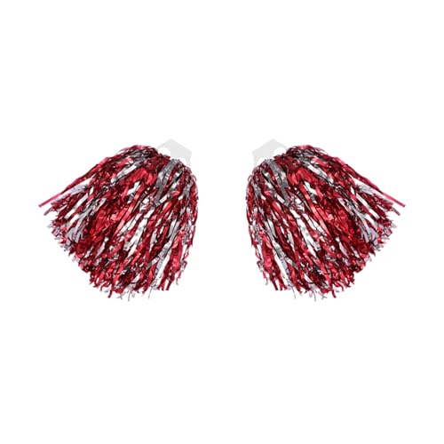 Gwezmxs Cheerleader Pompons mit Griffen für Sportwettbewerb, 2 Stück Set, Rot Gwezmxs Cheerleader Pompons mit Griffen für Sportwettbewerb, 2 Stück Set, Rot von Gwezmxs