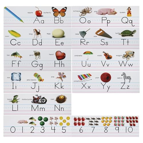 Alphabet Pinnwand Set Zahlenlinien Wanddekoration Mit 26 Groß- Und Kleinbuchstaben Plus 0–10 Zahlen, Educational Learning Tool Für Vorschule, Spielzimmer, Kinderzimmer 40,5 X 14 Cm Alphabet Pinnwand Set Zahlenlinien Wanddekoration Mit 26 Groß- Und Kleinbuchstaben Plus 0–10 Zahlen, Educational Learning Tool Für Vorschule, Spielzimmer, Kinderzimmer 40,5 X 14 Cm von Gwtdtoad