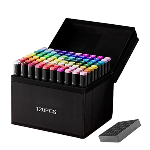 Gwtdtoad Alkohol Stifte Set Kunst Marker Stifte Farben Markierstift Set Wasserdicht Doppelkopf Zeichenstifte Ausmalstifte Aquarellmarker Für Kinder, 48–120 Farben Gwtdtoad Alkohol Stifte Set Kunst Marker Stifte Farben Markierstift Set Wasserdicht Doppelkopf Zeichenstifte Ausmalstifte Aquarellmarker Für Kinder, 48–120 Farben von Gwtdtoad